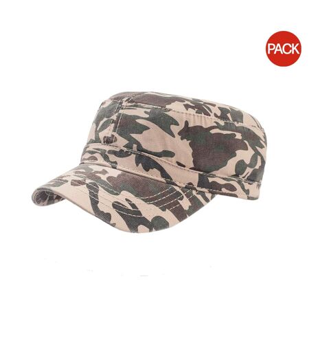 Lot de 2  casquettes militaire adulte camouflage beige Atlantis