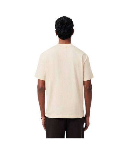 Mens Logo Cotton T-shirt Beige Lacoste