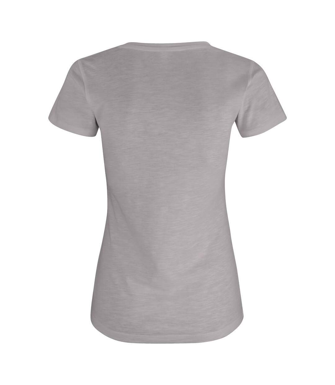 Womens/ladies Slub T-shirt Grey Clique-2