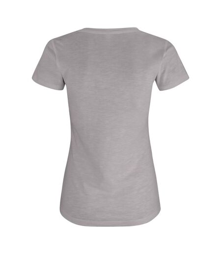 Womens/ladies Slub T-shirt Grey Clique