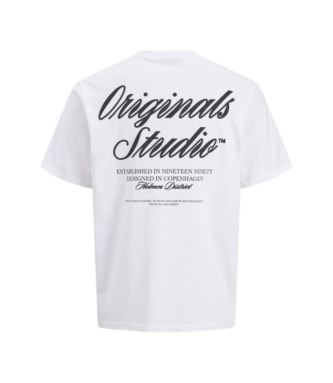 T-Shirt blanc homme jack & jones norrebro-2