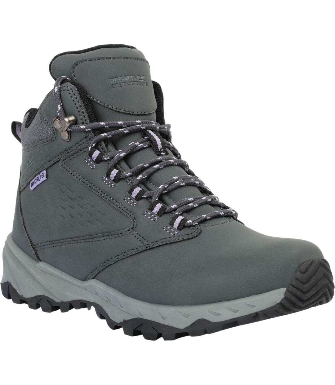 Chaussures Montantes De Marche Imperméables Amble Femme Gris Foncé Lavande Regatta-1