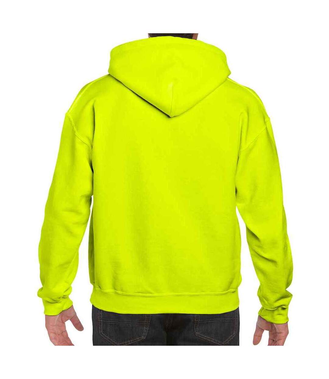 Sweat à capuche homme vert fluo Gildan-2