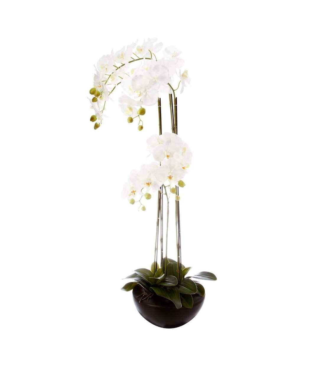Fleur Artificielle en Pot Orchidée 115cm Blanc-1