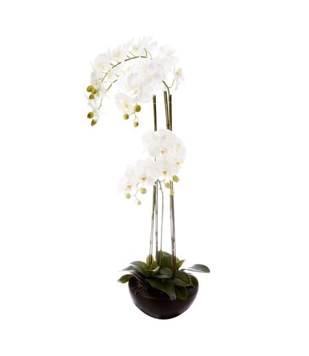 Fleur Artificielle en Pot Orchidée 115cm Blanc