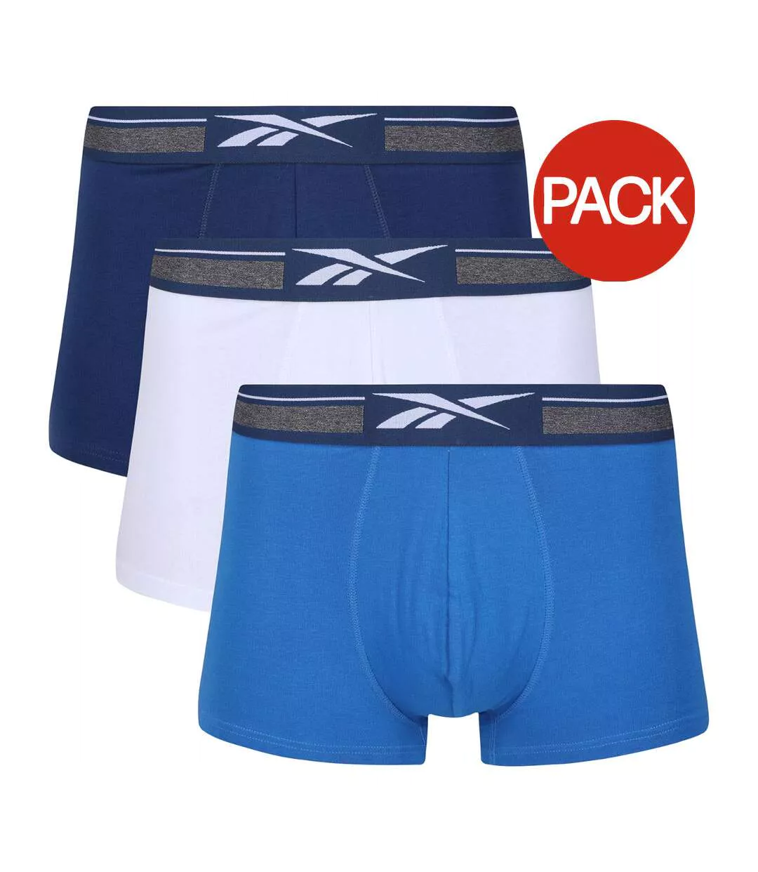 Boxers Sports Homme Bleu Blanc Bleu Marine Reebok-1