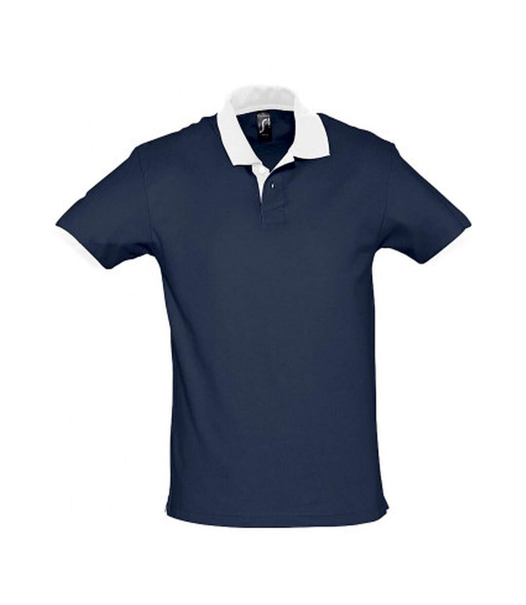 Prince polo à manches courtes homme bleu marine/blanc SOLS-1