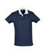 SOLS Prince Unisex Contrast Pique Short Sleeve Cotton Polo Shirt (French Navy/White)