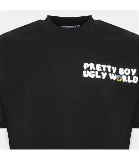 T-shirt Homme Noir Pretty Boy Ugly World