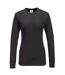 Womens/ladies Thermal Long-sleeved T-shirt Black Portwest-2