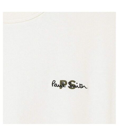 Unisex Adult Embroidered Logo Premium Cotton T-shirt White Paul Smith