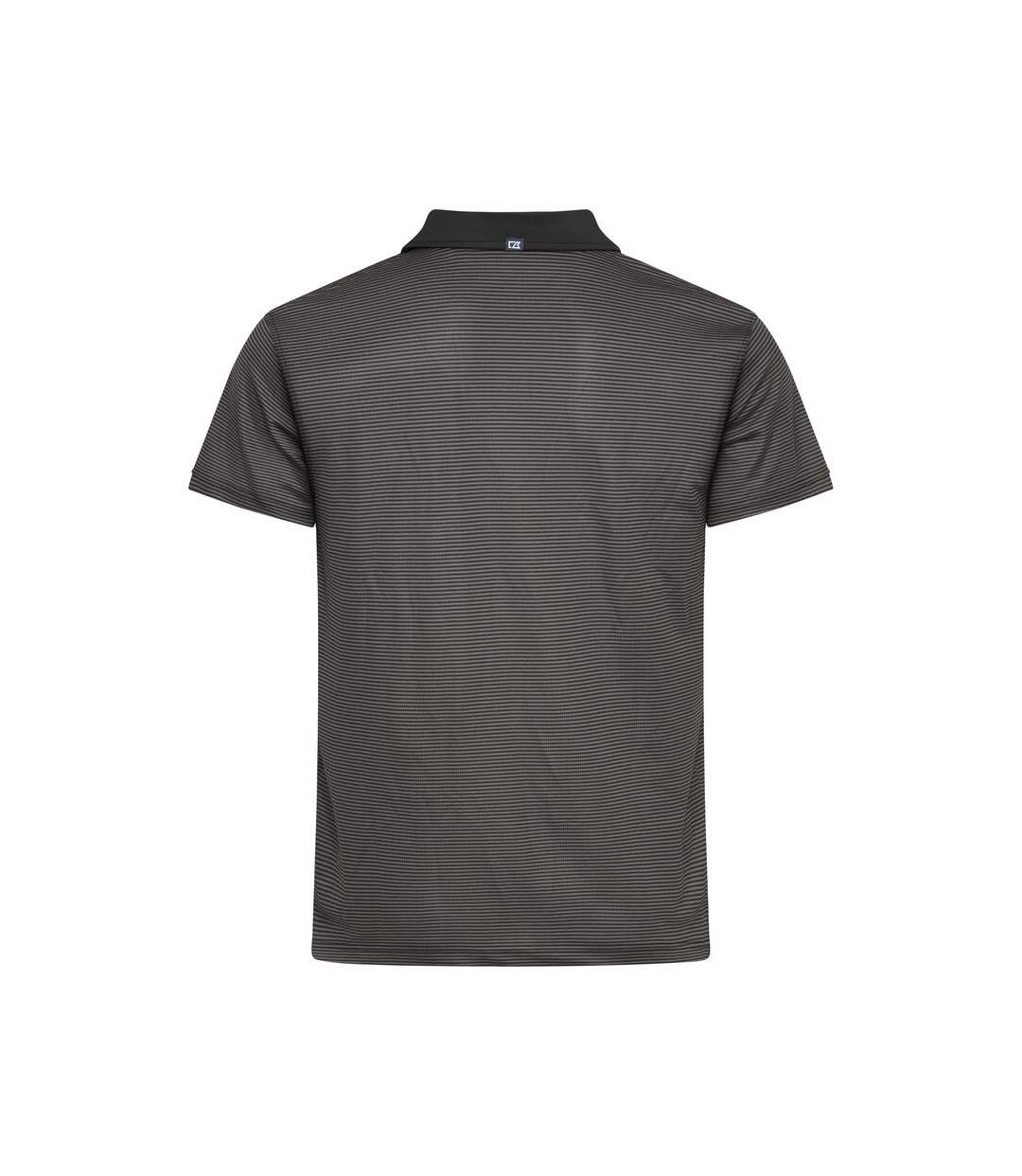 Mens Virtue Stripes Polo Shirt Black Cutter & Buck-2