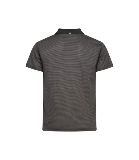 Mens Virtue Stripes Polo Shirt Black Cutter & Buck