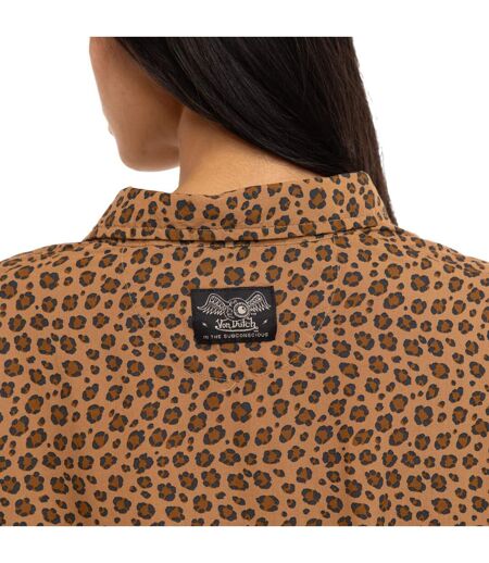 Chemise femme manches courtes fluide allover avec broderie Bestial Vondutch
