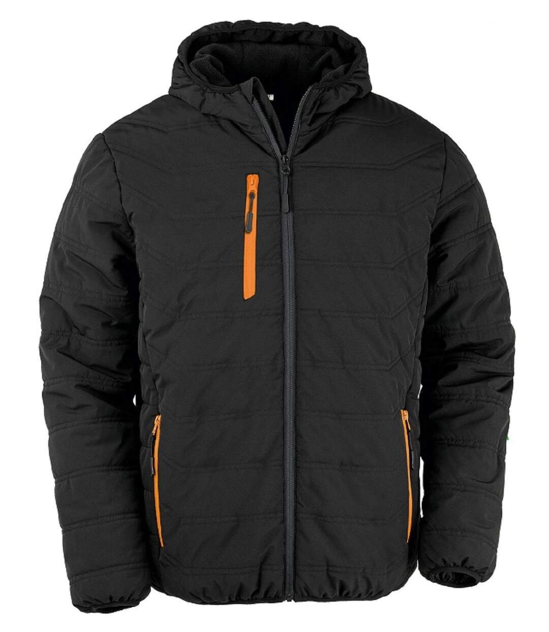 Veste matelassée recyclée - unisexe - R240X - noir et orange