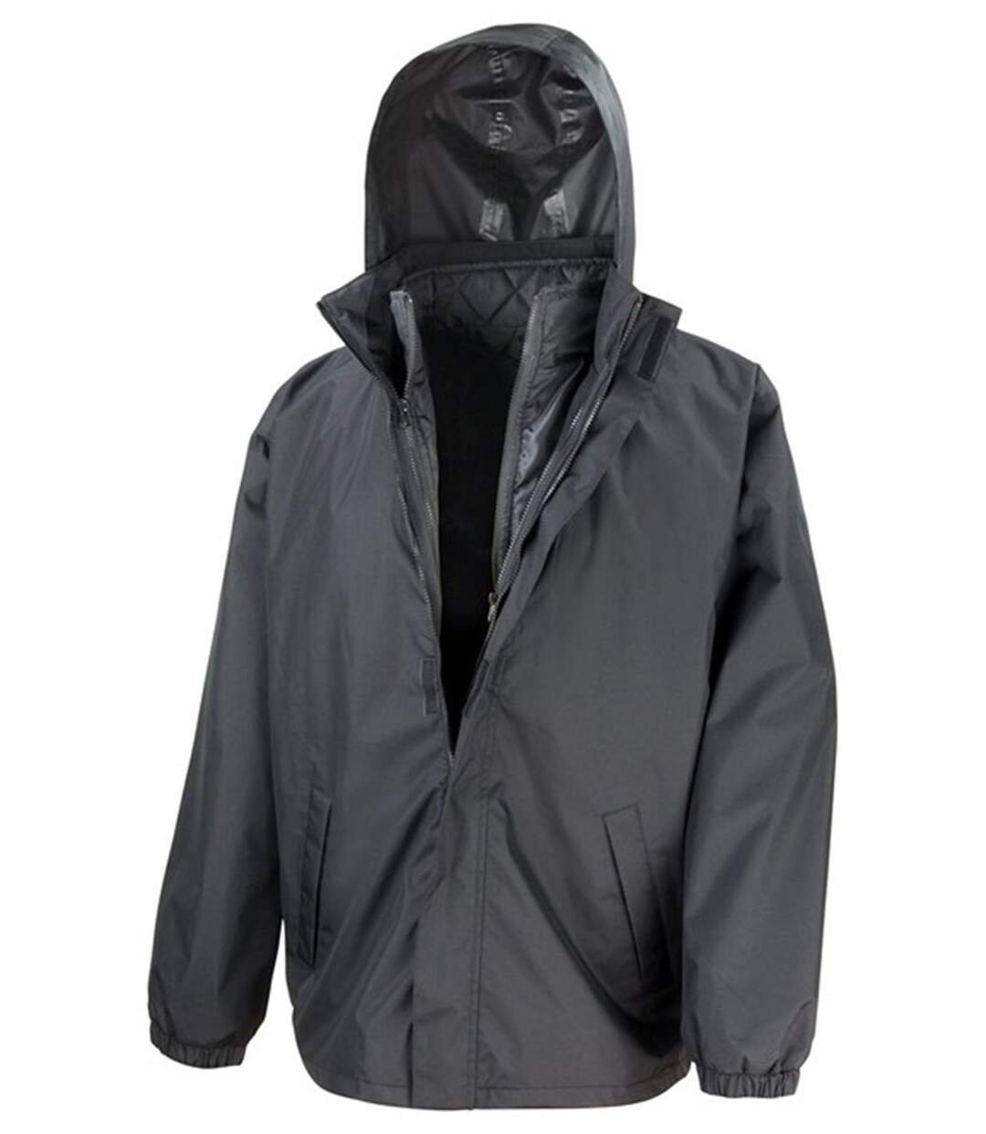 Veste imperméable 3 en 1 matelassé - Homme - R215X - noir