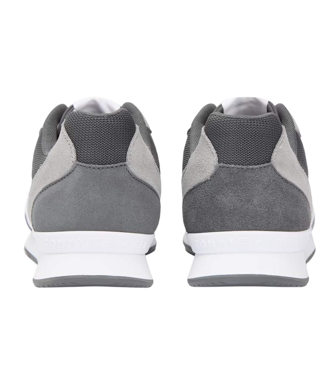 Mens Leather Low Running Flat Trainers Grey Tommy Hilfiger-2