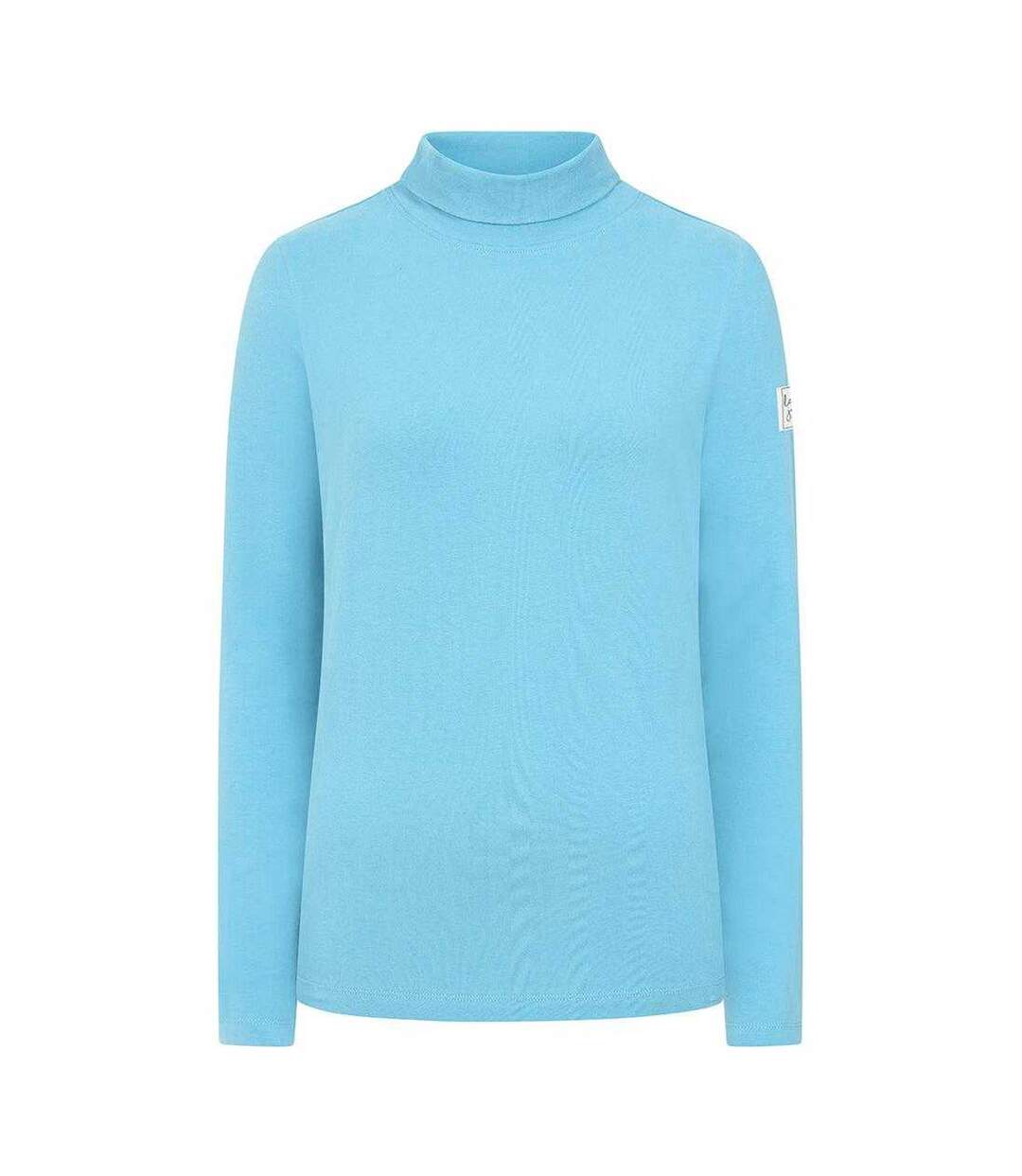 Haut Polaire Manches Longues Motif/style Pénombre Femme Bleu Pétrole Lazy Jacks-2