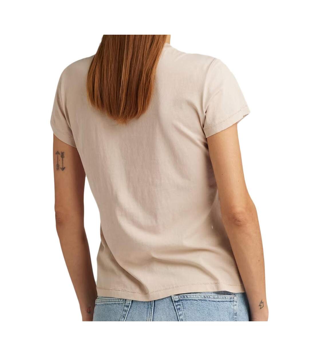 T-shirt Beige Femme G-Star Raw Front Seam - L