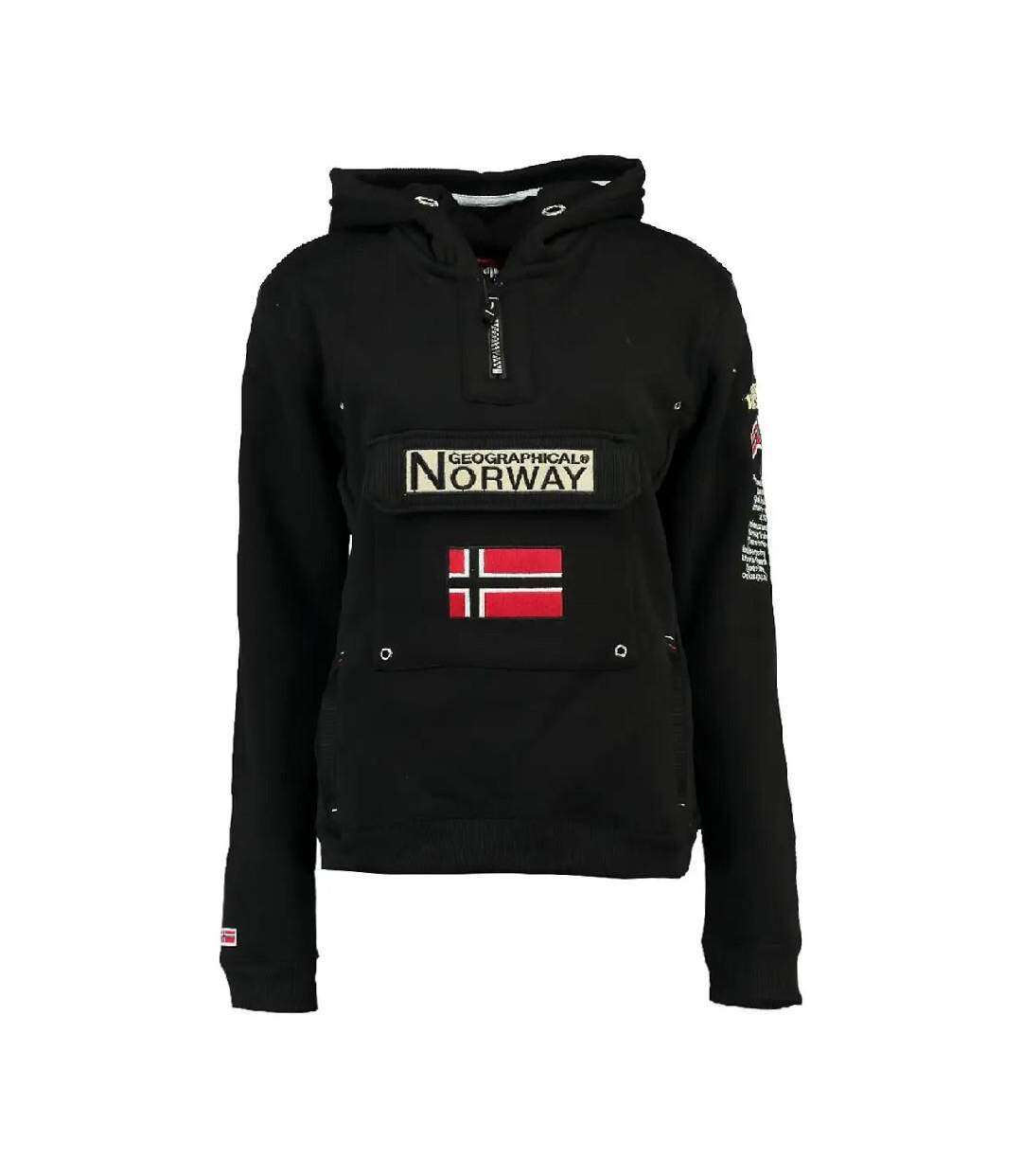 Sweat à capuche Noir Femme Geographical Norway Gymclass - S-1