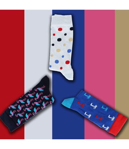 Set of 3 Fun and Stylish Novelty Summer Vibes Dress Mens Socks