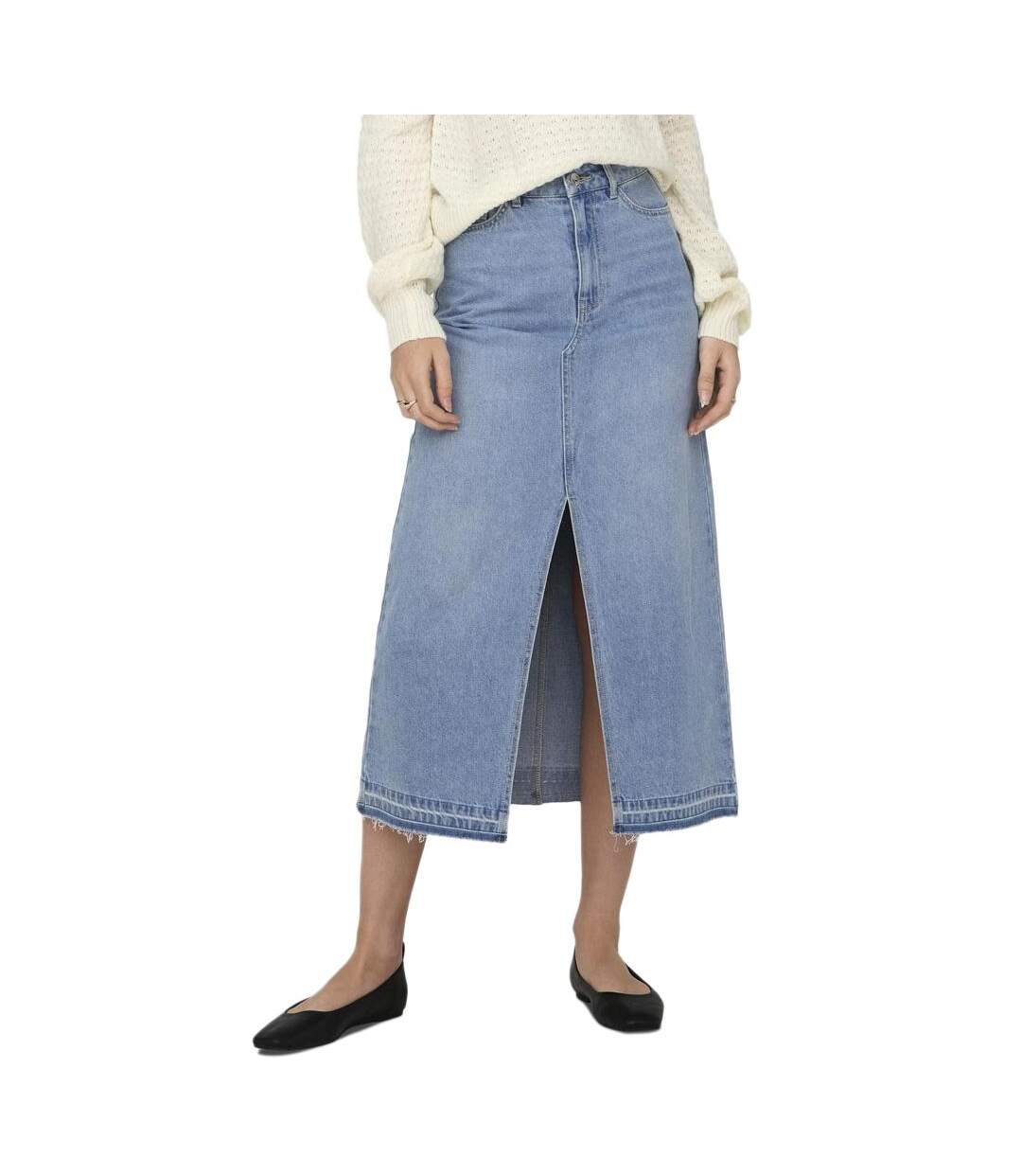 Jupe longue bleu femme jdy bella - l-1