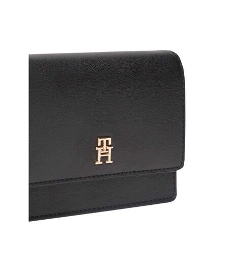 Icon Monogram Chain Strap Card Holder One Size Black Tommy Hilfiger