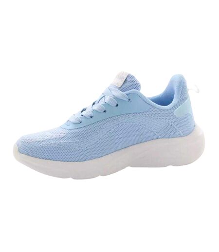Womens/ladies Como Logo Low Cut Trainers Skyblue Washed White Ellesse