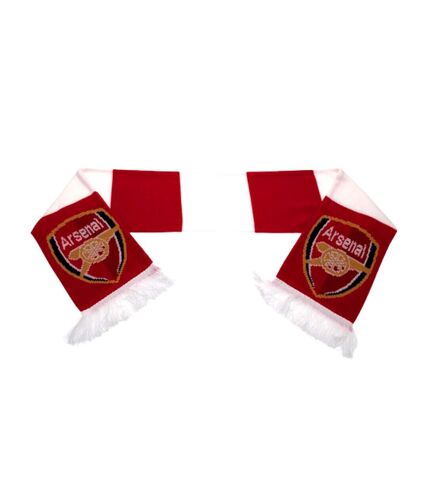 Arsenal FC Bar Scar Knitted Jacquard Winter Scarf (Red/White) (One Size)