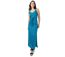 Robe longue fendue LAETITIA motif Palerme bleu Coton Du Monde-1