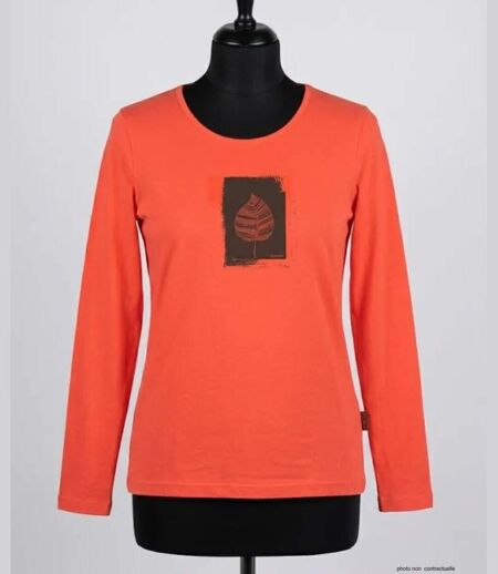 Mayflower NIKKI1 : Tee-shirt manches longues orange en coton au style vitaminé