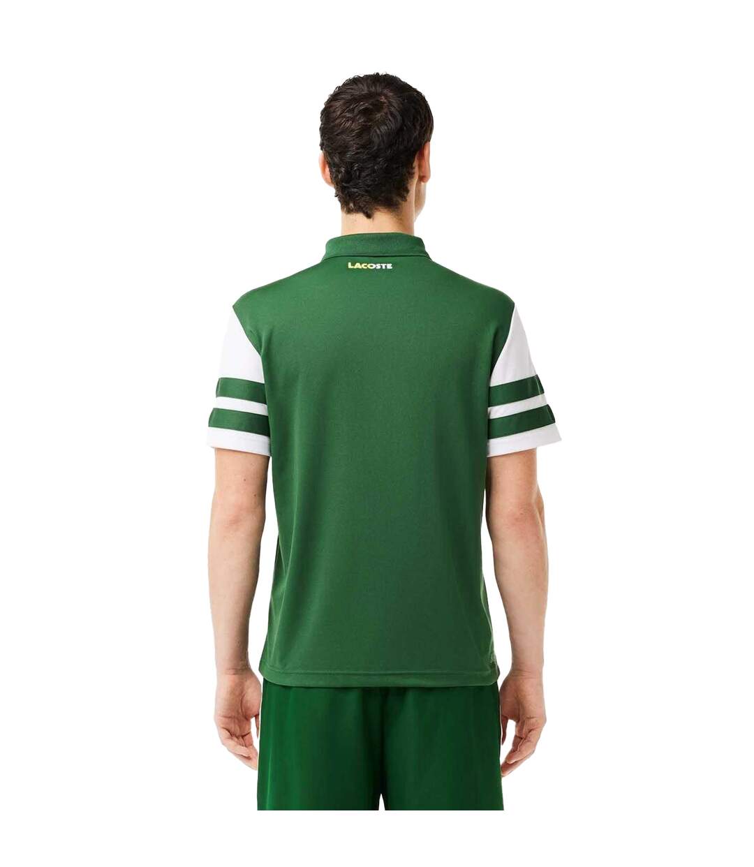 Polo Homme Vert Blanc Lacoste-3