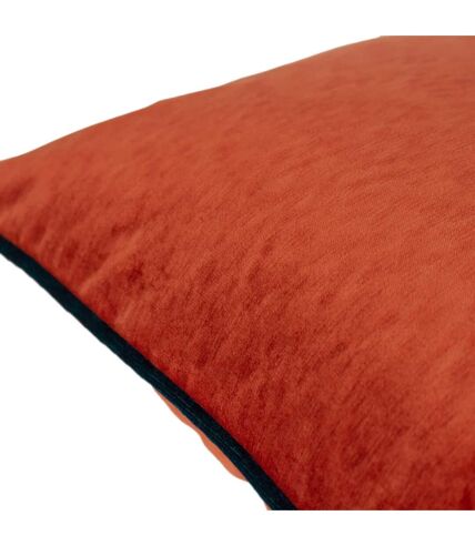 Torto velvet rectangular cushion cover 30cm x 60cm brick red/teal Paoletti