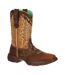 Womens/ladies Rebel Full Grain Leather Cowboy Boots Nicotine Brown Durango-1