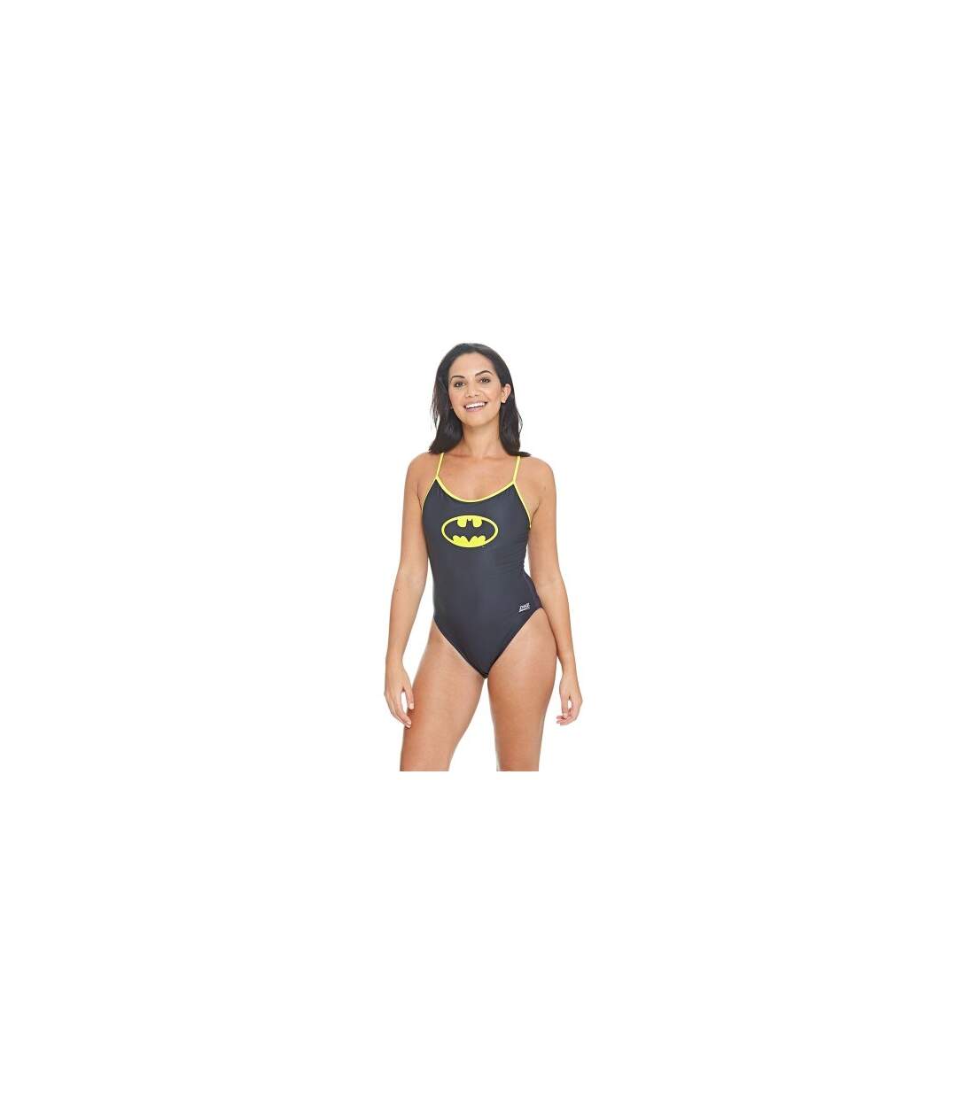 Womens/ladies Sprintback One Piece Swimsuit Black Batman-1