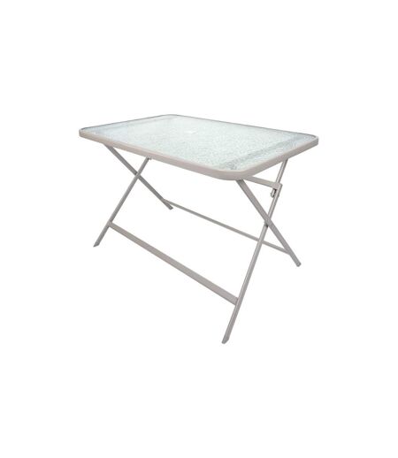 Table de Jardin en Verre Formentera 110cm Beige