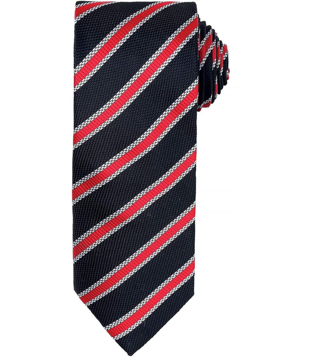 Cravate rayée - PR783 - noir et rouge-2