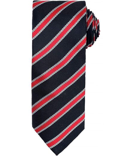 Cravate rayée - PR783 - noir et rouge