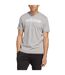 T-shirt Style Logo Brodé Essentials Linear Homme Gris Argenté Adidas-1