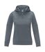 Womens/ladies Anorak Hooded Half Zip Sweatshirt Steel Grey Elevate Life-1