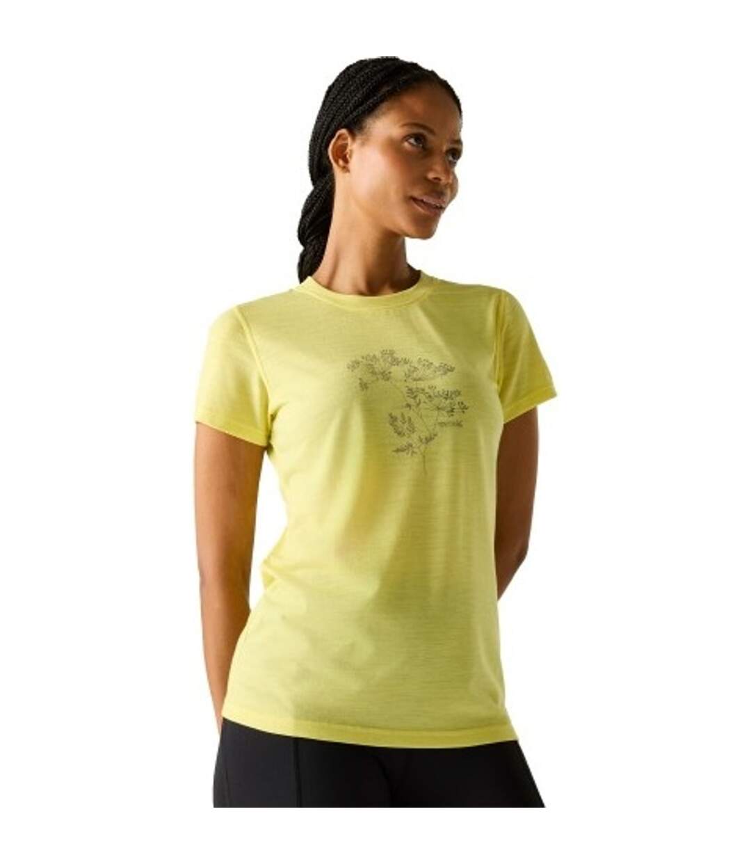 T-shirt Motif/style Fleurs Sauvages Escade Femme Jaune Clair Regatta-1