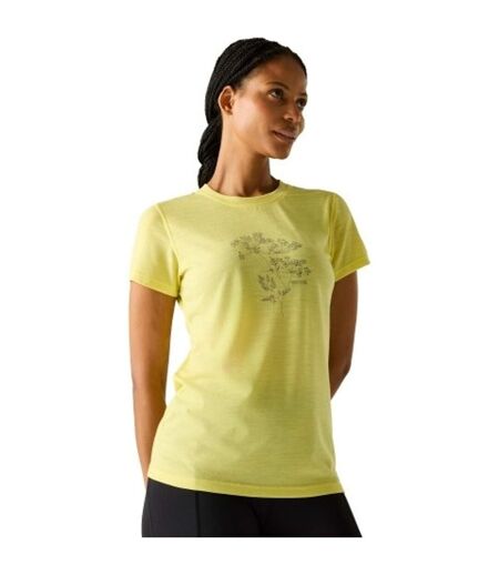 T-shirt Motif/style Fleurs Sauvages Escade Femme Jaune Clair Regatta