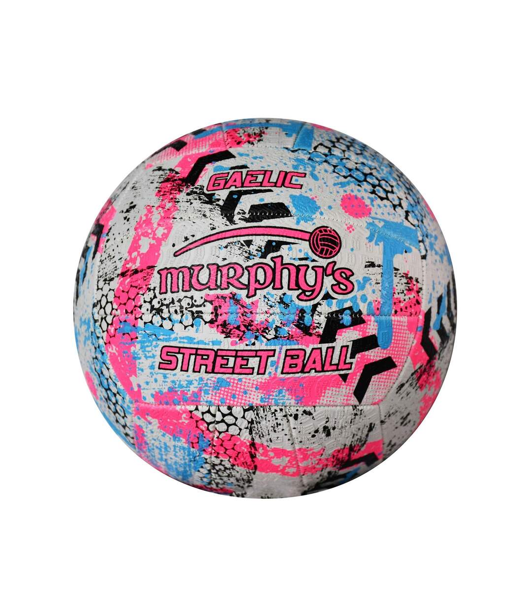 Ballon de foot gaelic taille 4 blanc / rose / cyan Murphys-1