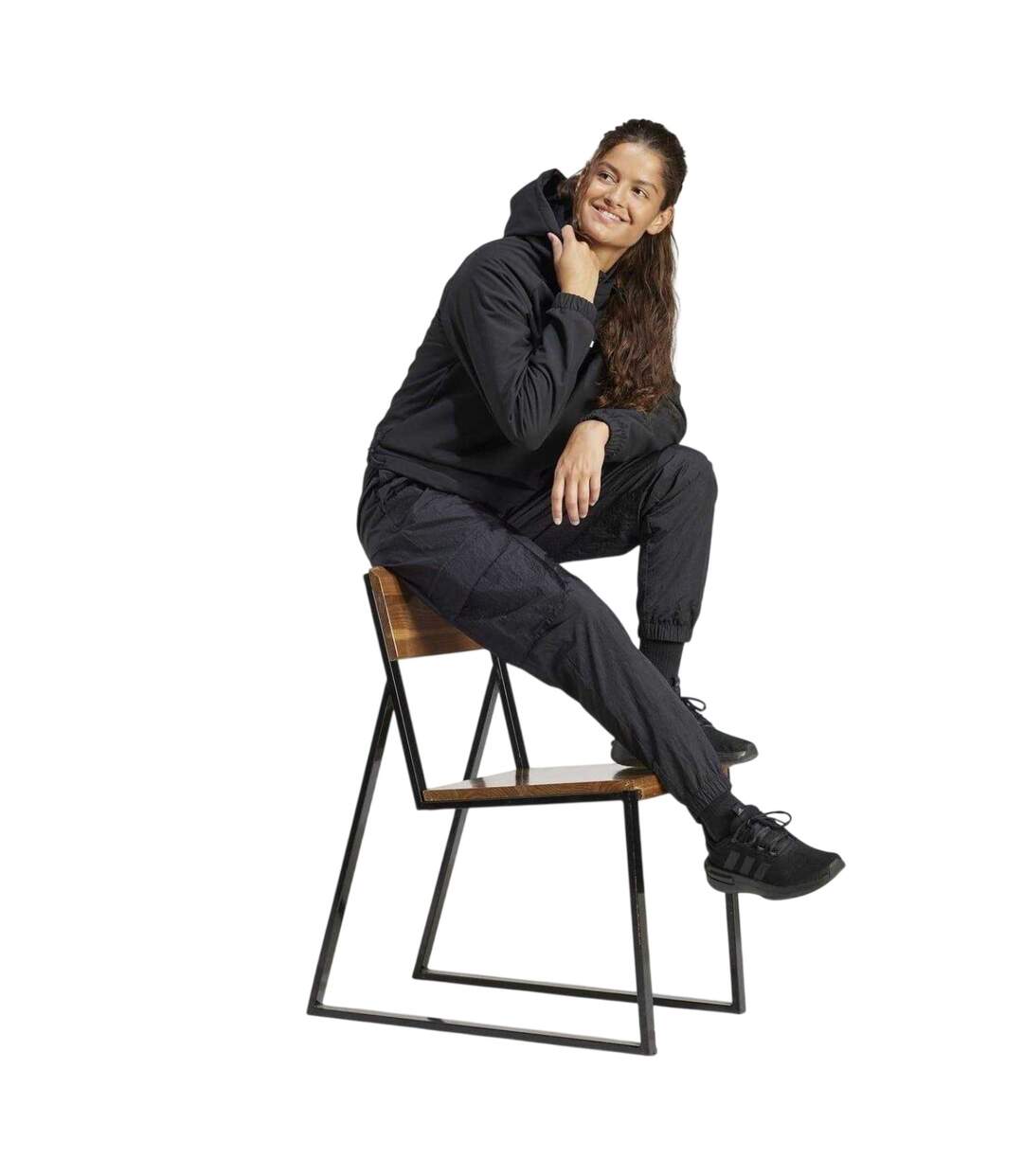 Pantalon À Poches Motif/style Trèfle Essential Femme Noir Adidas-1
