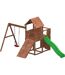 Plateforme de jeux en bois Carol Tour + toboggan + balançoire + rampe