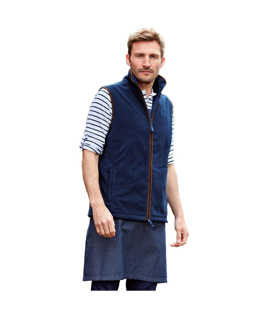 Veste sans manches artisan homme bleu marine / marron Premier