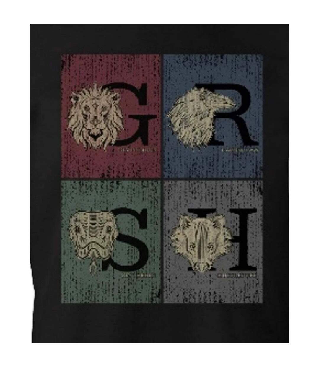 T-shirt Motif/style Grunge Hogwarts Homme Noir Harry Potter-3