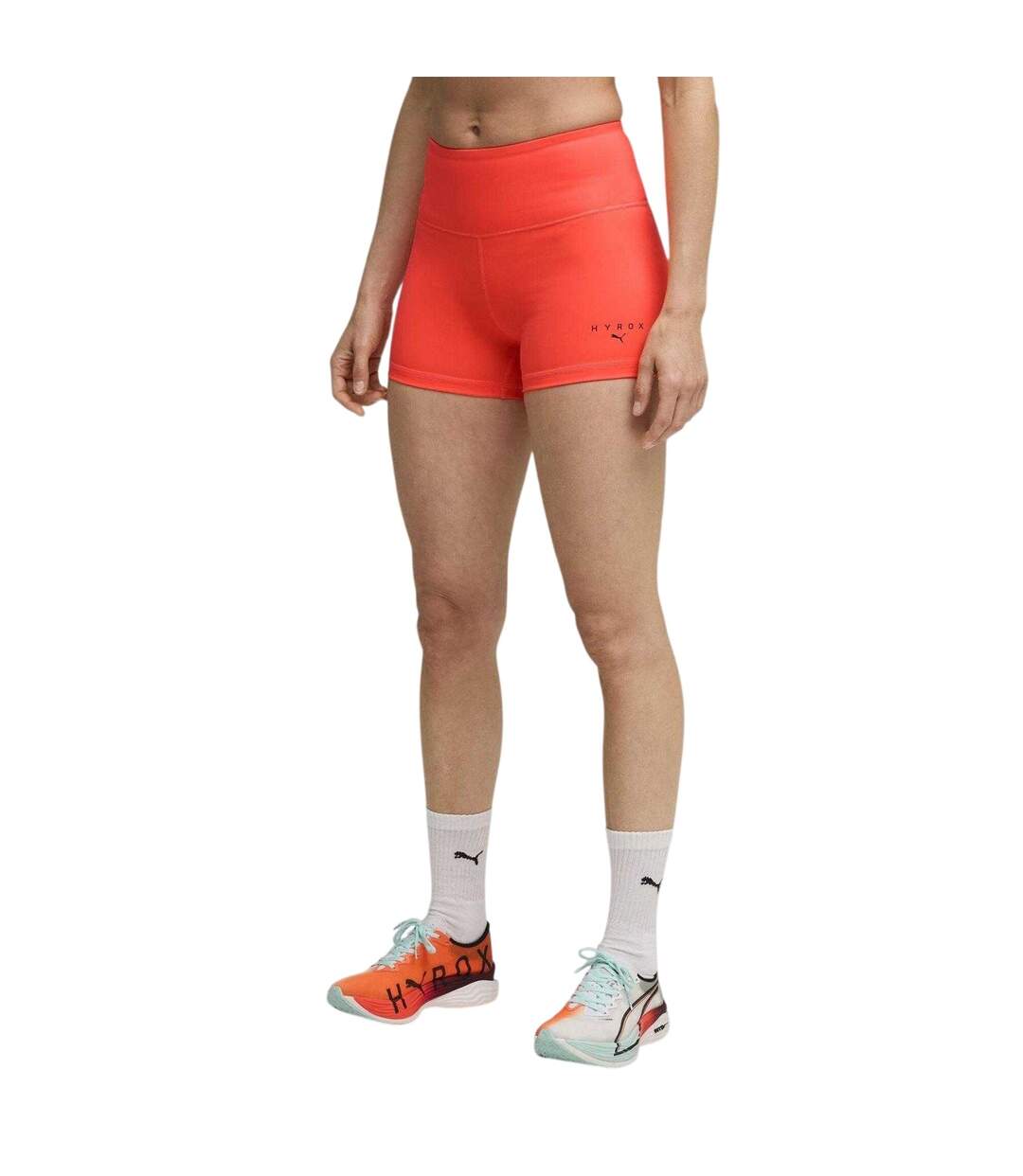 Womens/ladies Hyrox Performance Shorts Glowing Red Puma-1