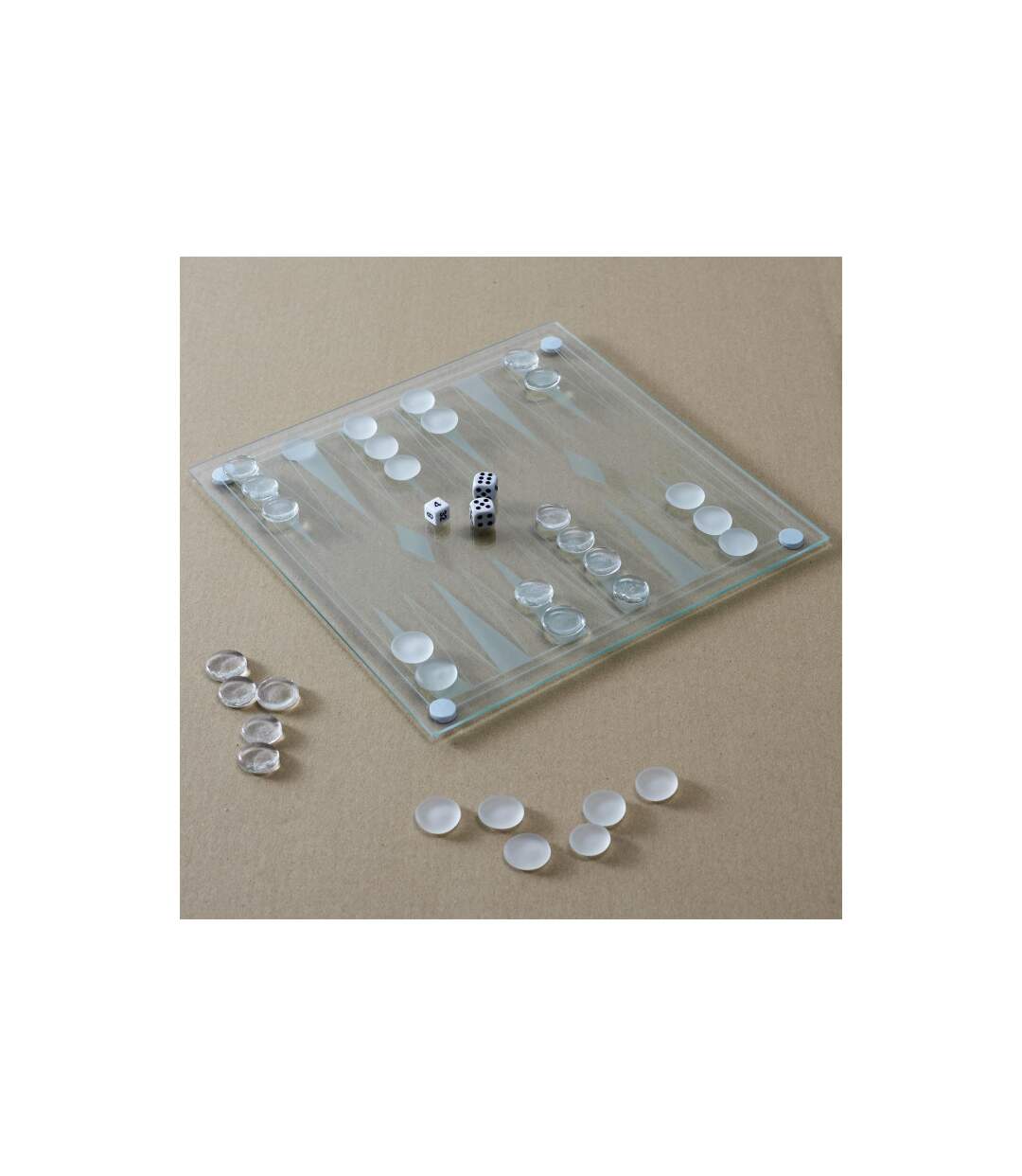 Jeu de Société Backgammon 25cm Transparent-2