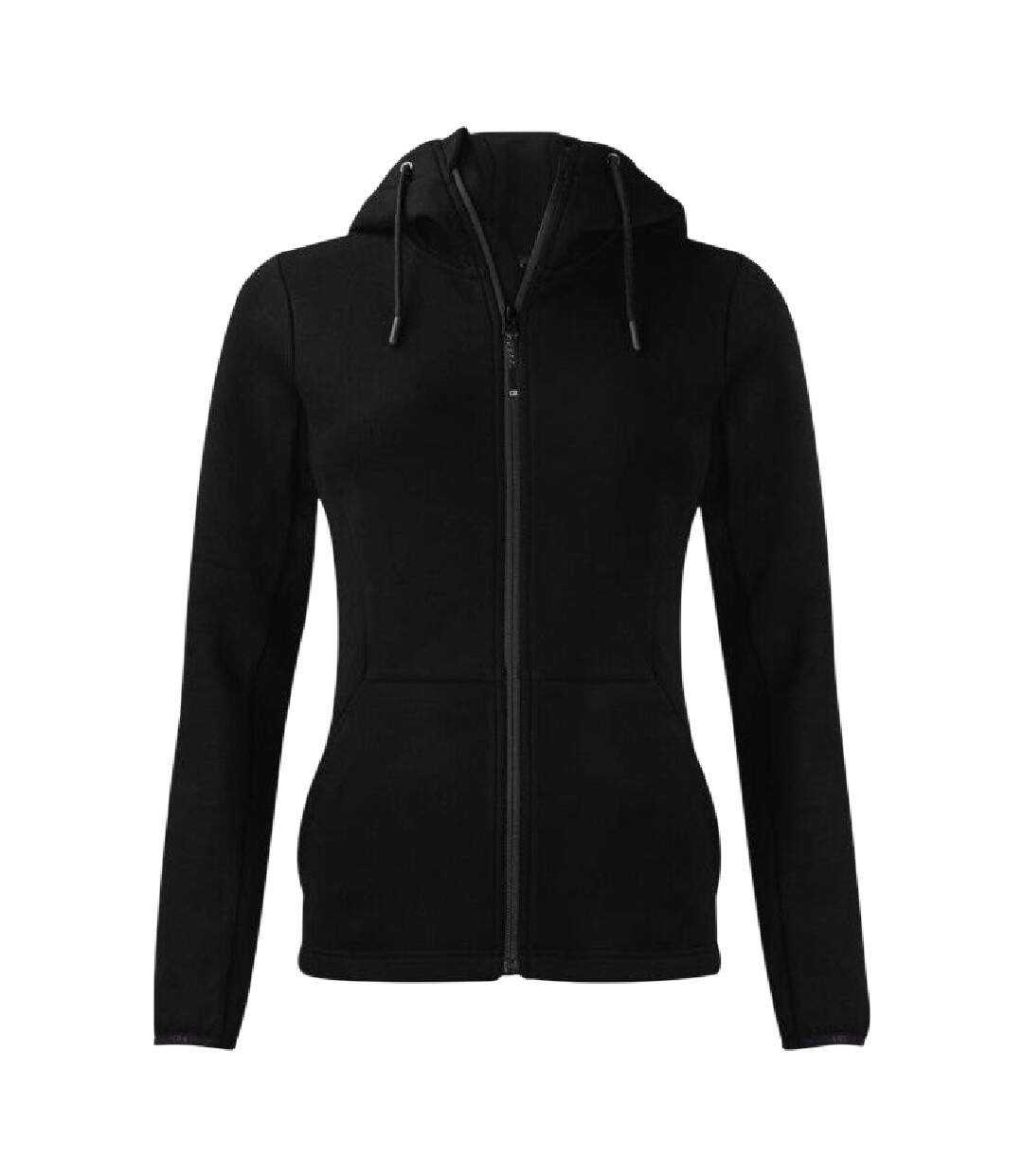 Womens/ladies Pemberton Lightweight Full Zip Hoodie Black Cutter & Buck-1
